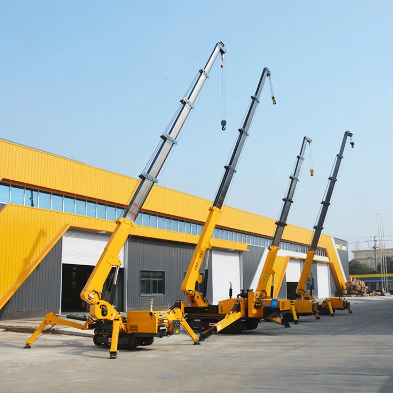 Heavy Equipment Lift - 8T油圧スパイダークレーンヘビーデューティーミニクローラークレーンアウトリガー建設用吊り上げ機材資材運搬機械
